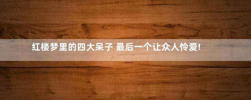 红楼梦里的四大呆子 最后一个让众人怜爱!